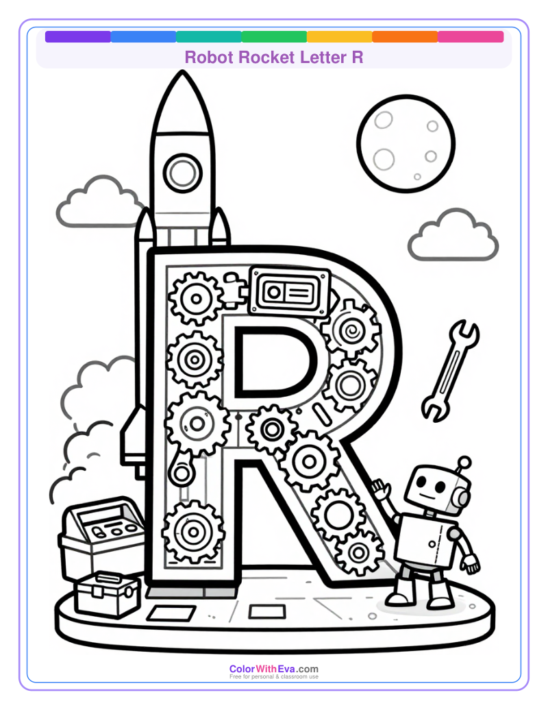 Robot Rocket Letter R thumbnail