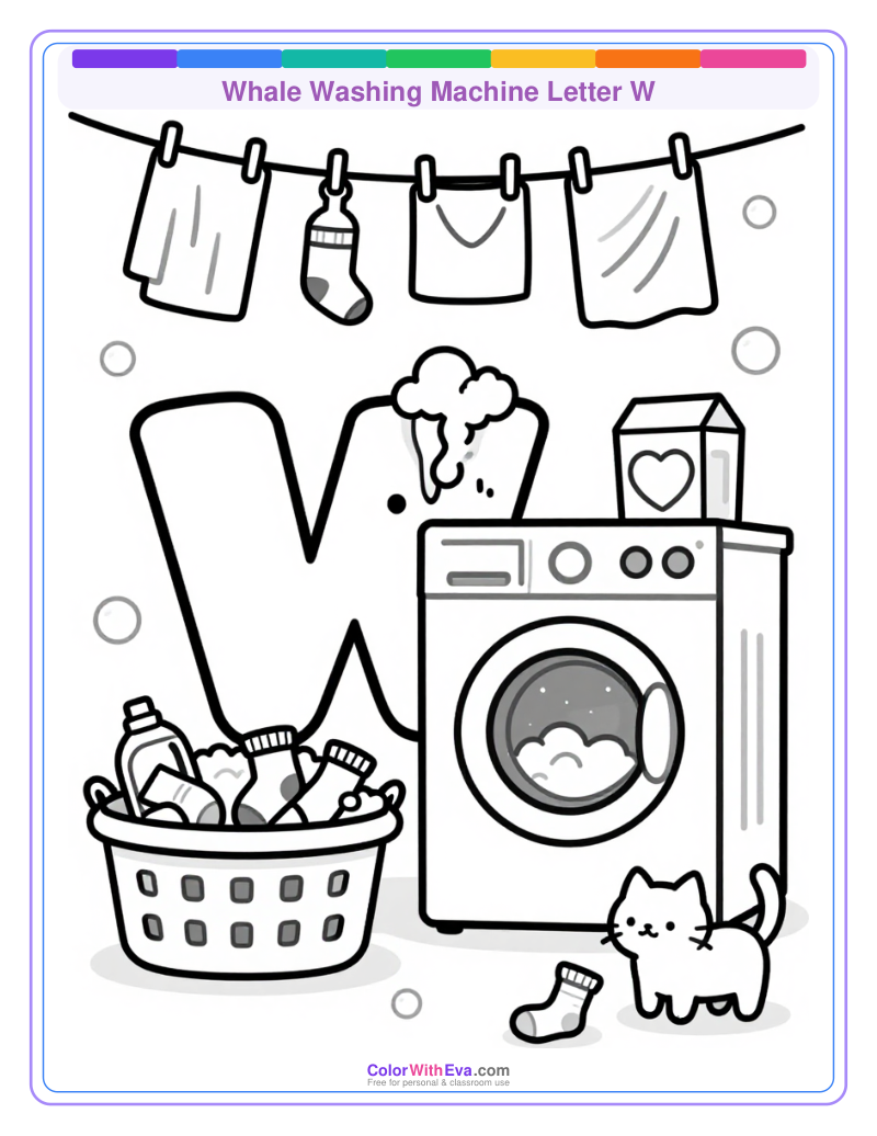 Whale Washing Machine Letter W thumbnail
