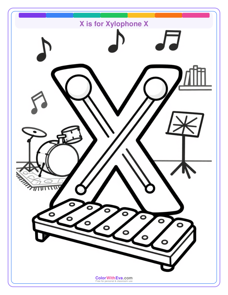 X is for Xylophone X preview