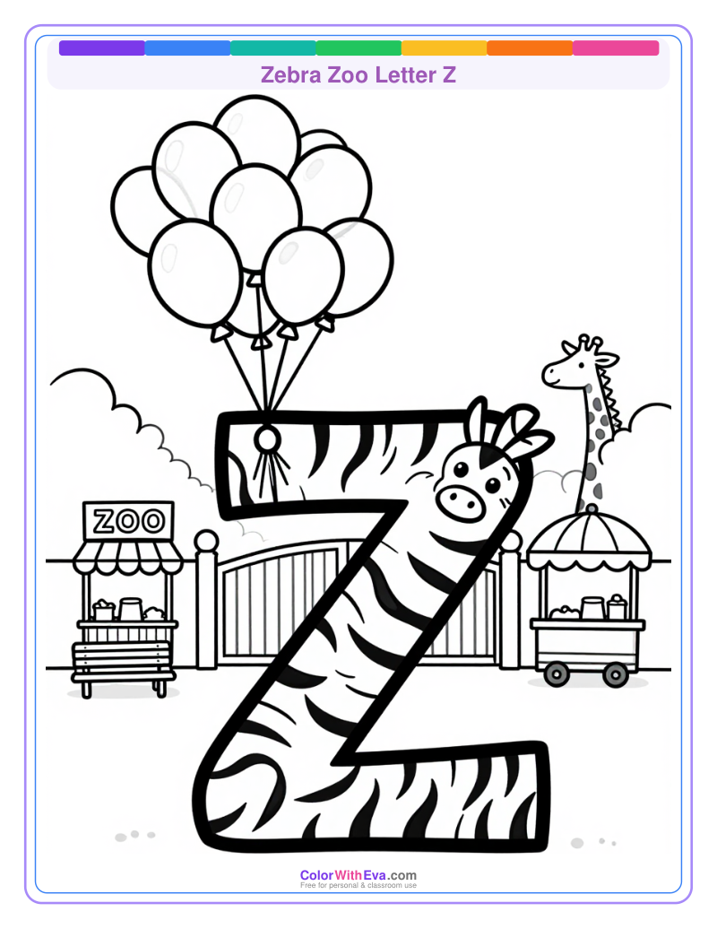 Zebra Zoo Letter Z thumbnail