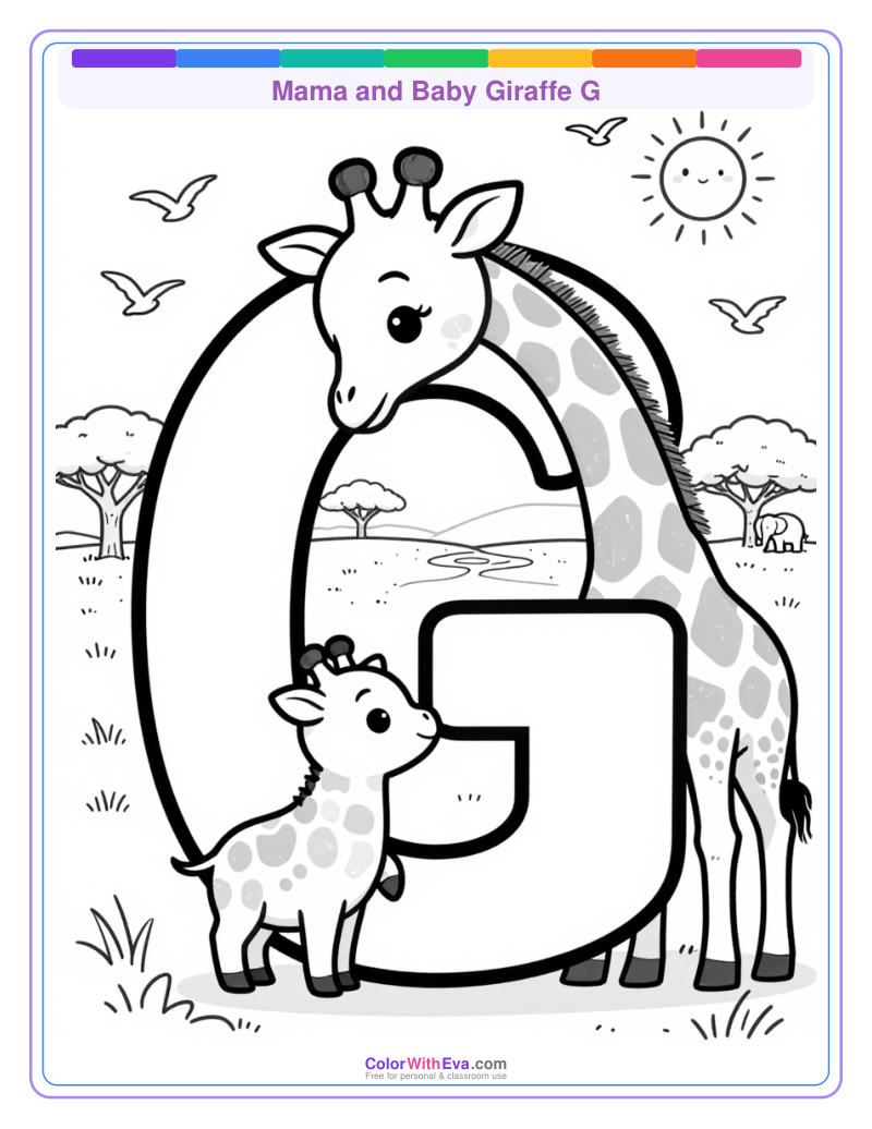 Mama and Baby Giraffe G thumbnail