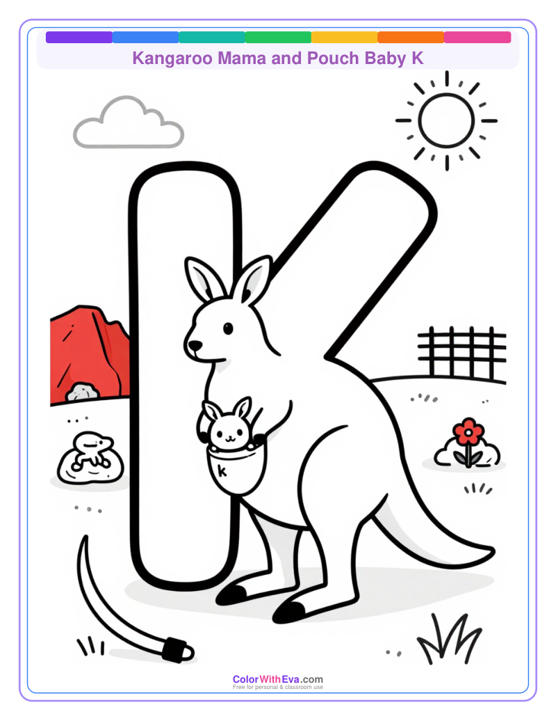 Kangaroo Mama and Pouch Baby K thumbnail