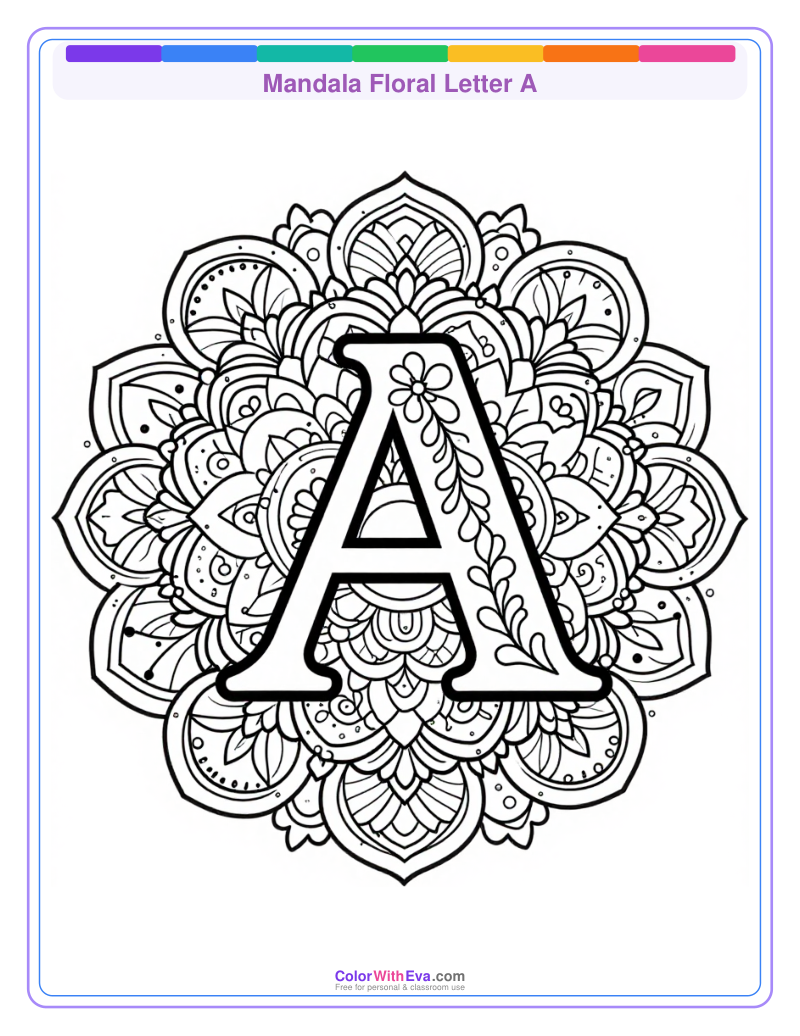 Mandala Floral Letter A thumbnail