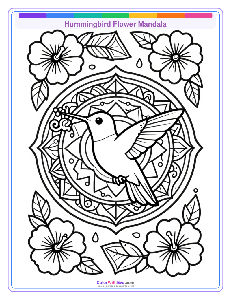 Hummingbird Flower Mandala thumbnail
