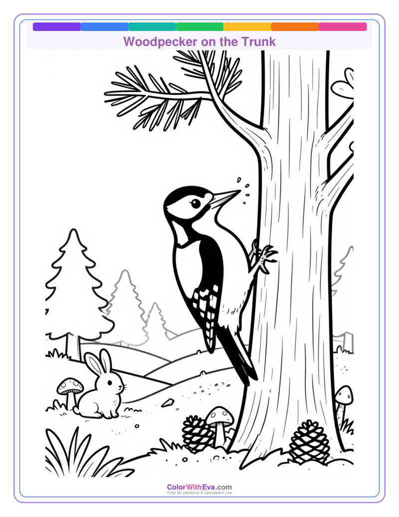 Woodpecker on the Trunk preview
