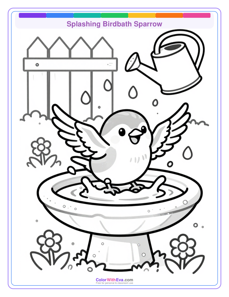 Splashing Birdbath Sparrow preview