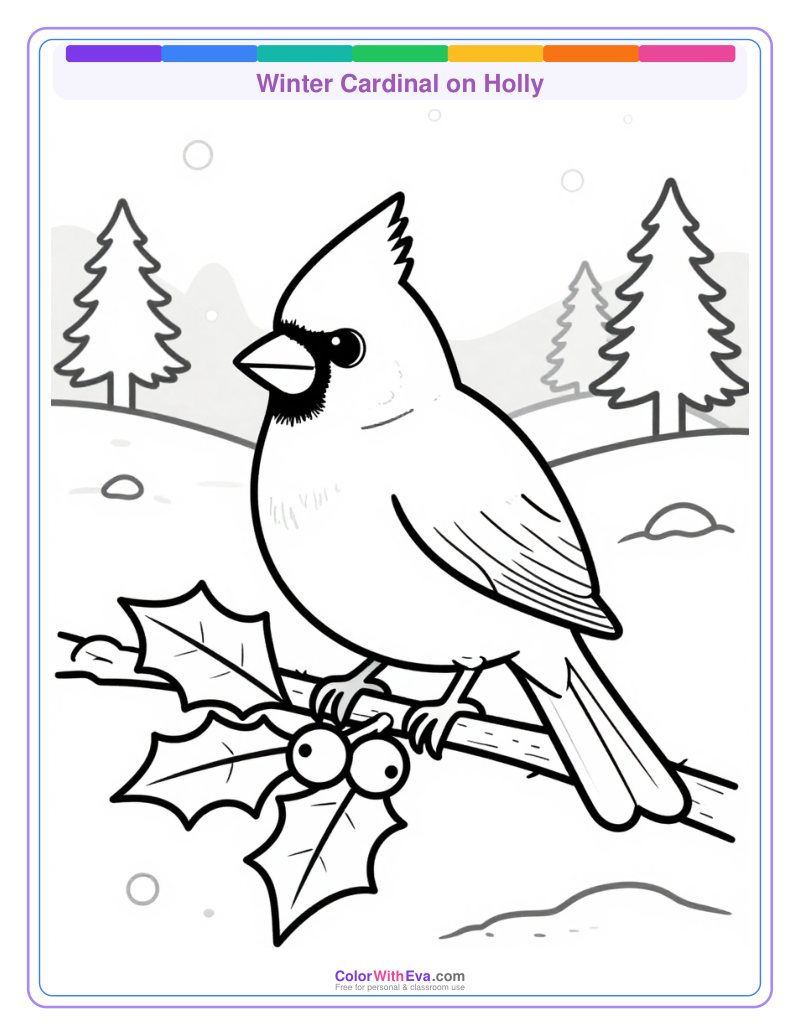 Winter Cardinal on Holly preview