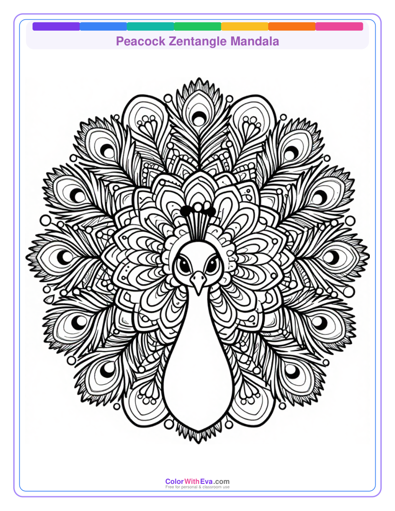 Peacock Zentangle Mandala thumbnail