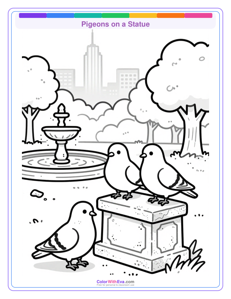 Pigeons on a Statue preview