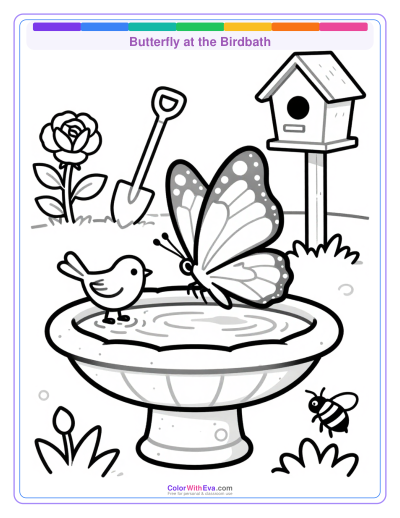 Butterfly at the Birdbath preview