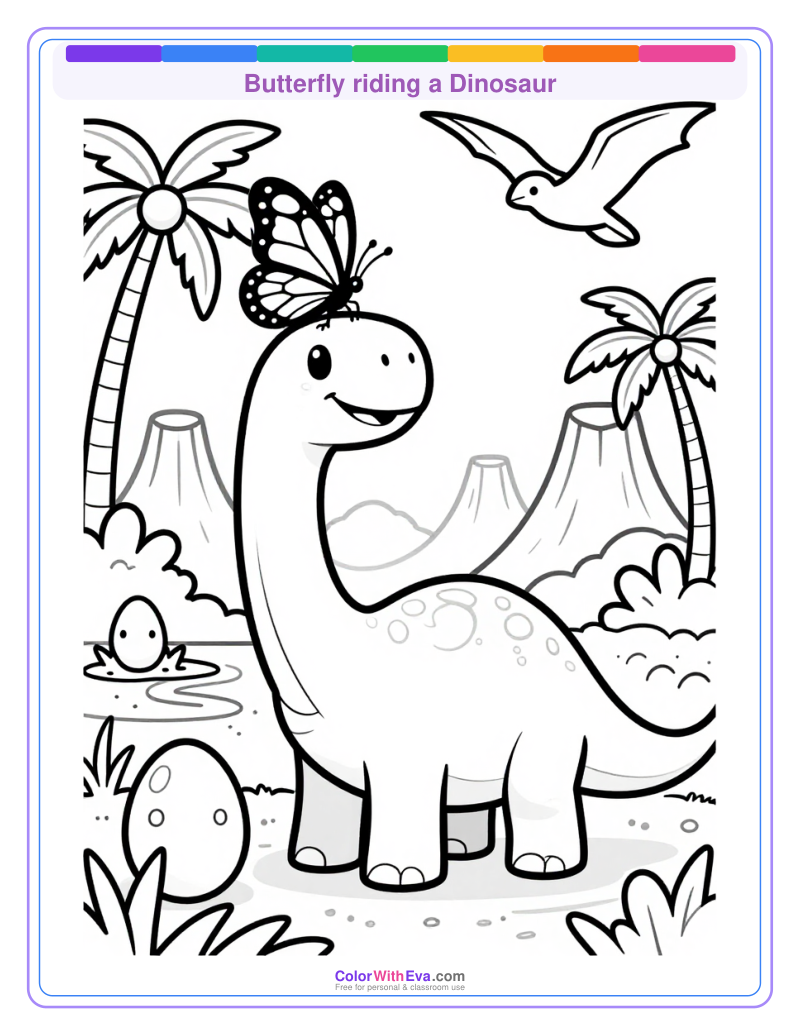 Butterfly riding a Dinosaur thumbnail