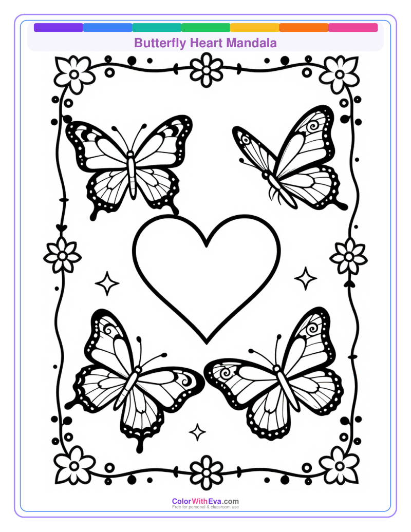 Butterfly Heart Mandala preview