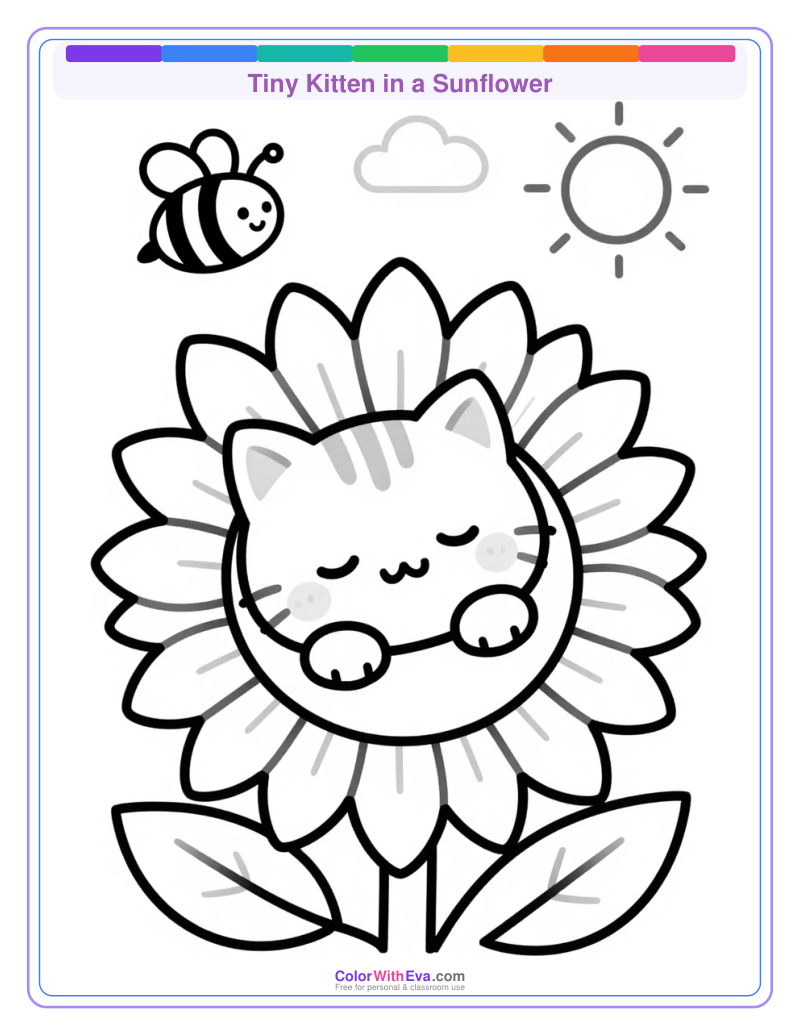 Tiny Kitten in a Sunflower thumbnail
