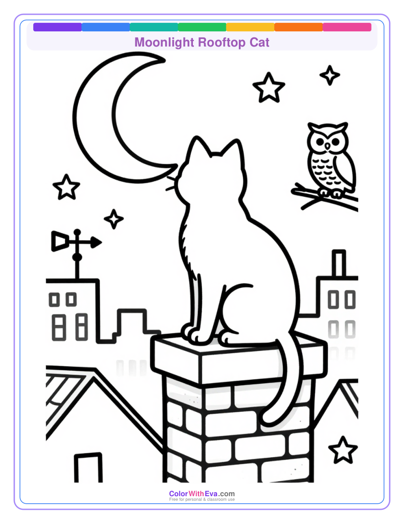 Moonlight Rooftop Cat preview