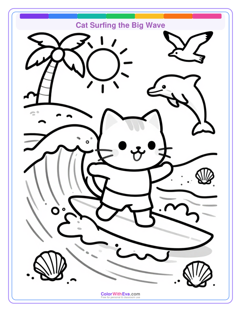Cat Surfing the Big Wave thumbnail