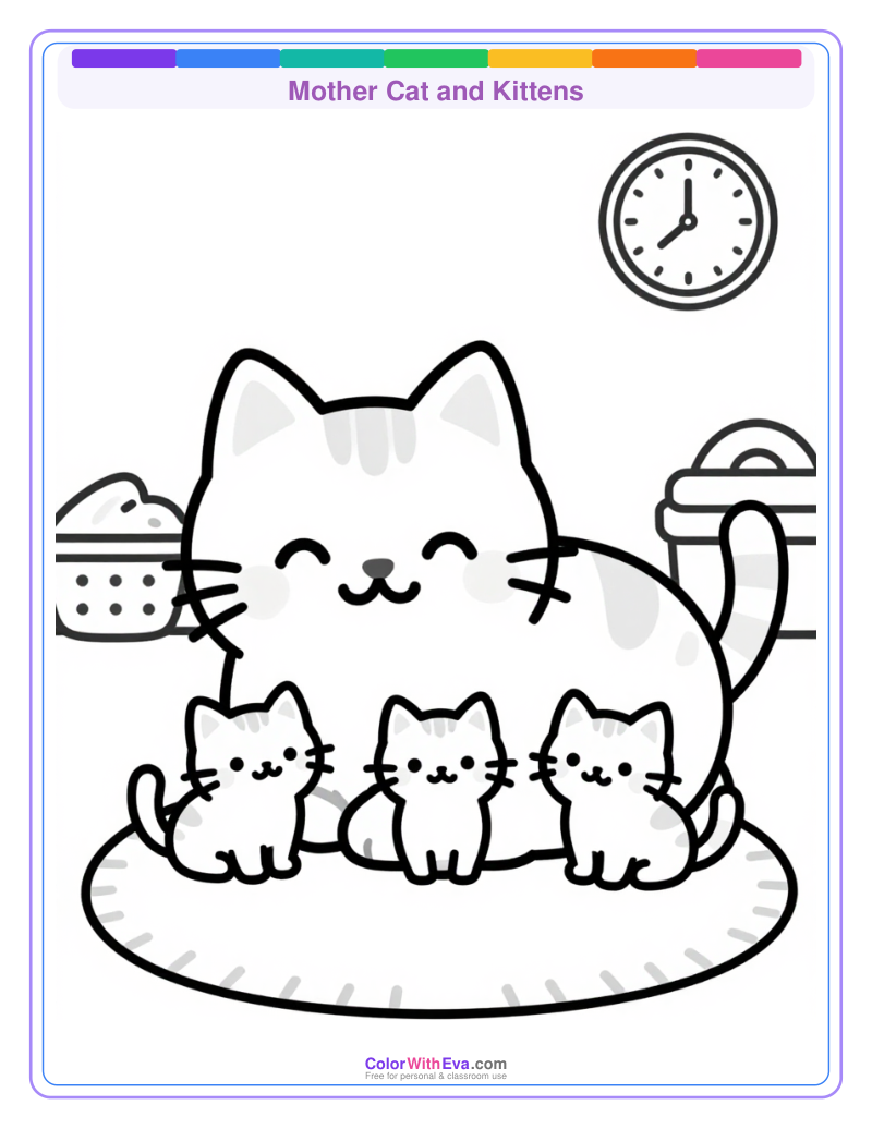Mother Cat and Kittens preview