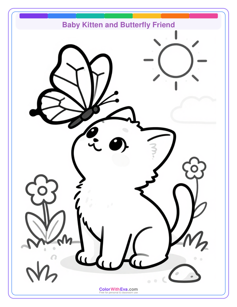 Baby Kitten and Butterfly Friend thumbnail