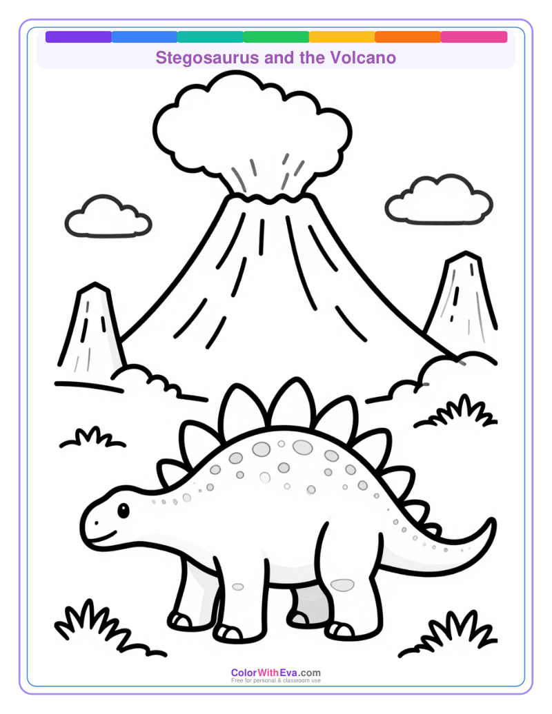 Stegosaurus and the Volcano preview