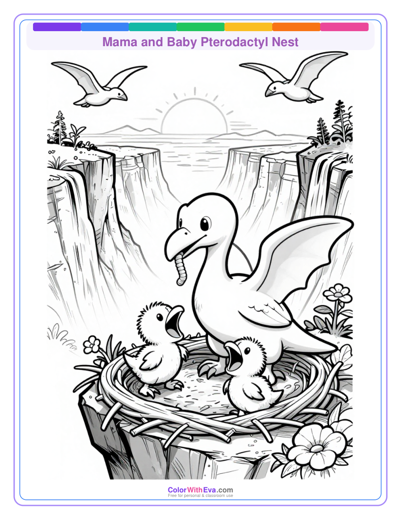 Mama and Baby Pterodactyl Nest thumbnail