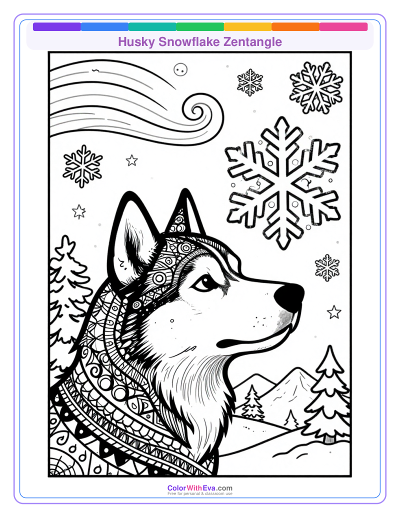 Husky Snowflake Zentangle thumbnail