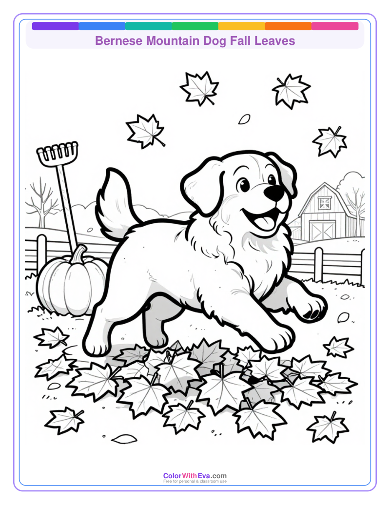 Bernese Mountain Dog Fall Leaves preview
