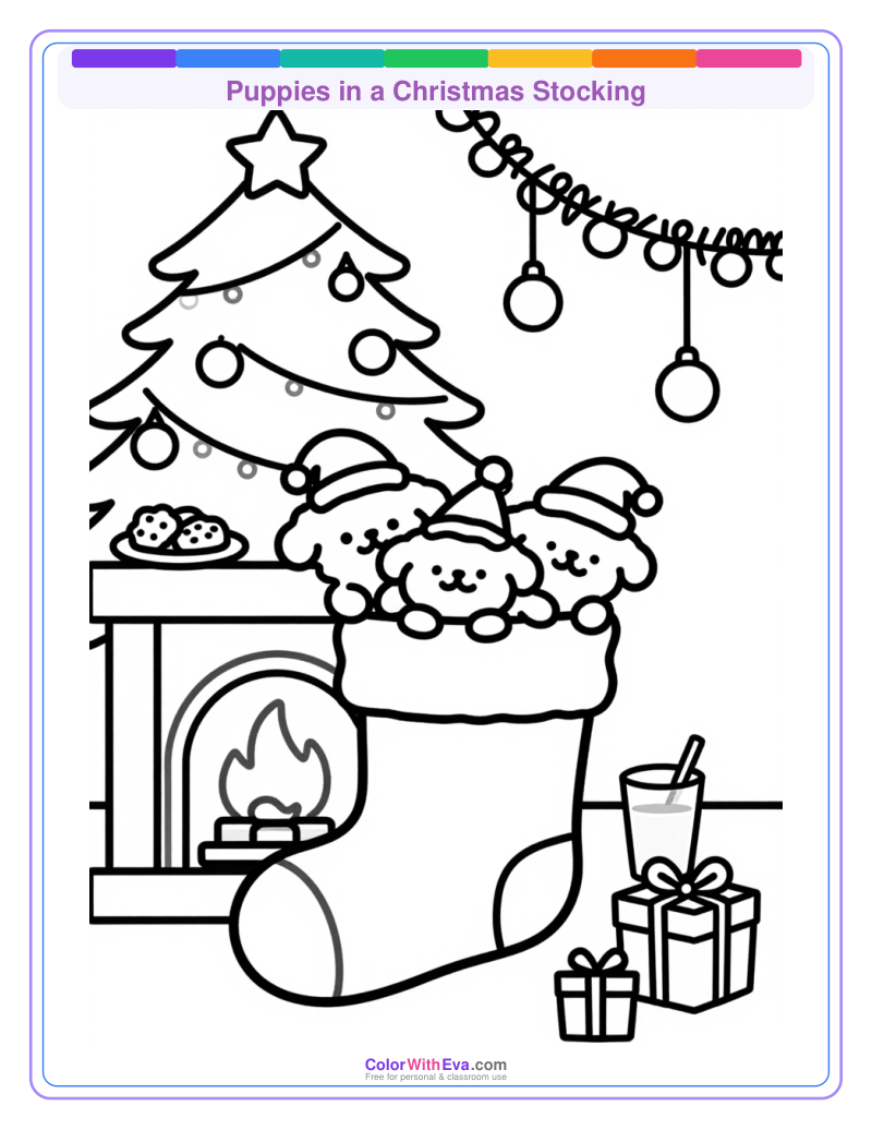 Puppies in a Christmas Stocking thumbnail