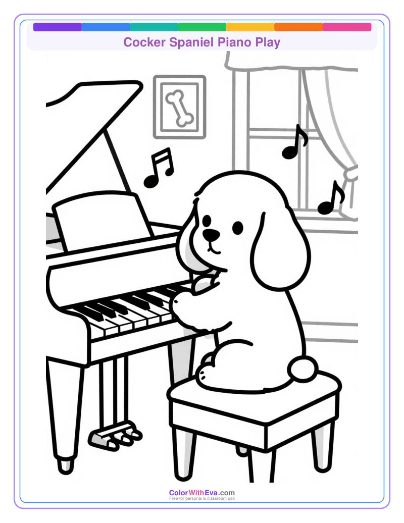 Cocker Spaniel Piano Play preview