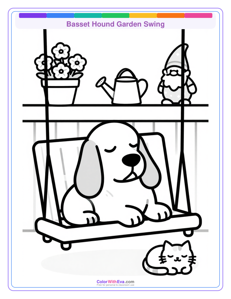 Basset Hound Garden Swing preview