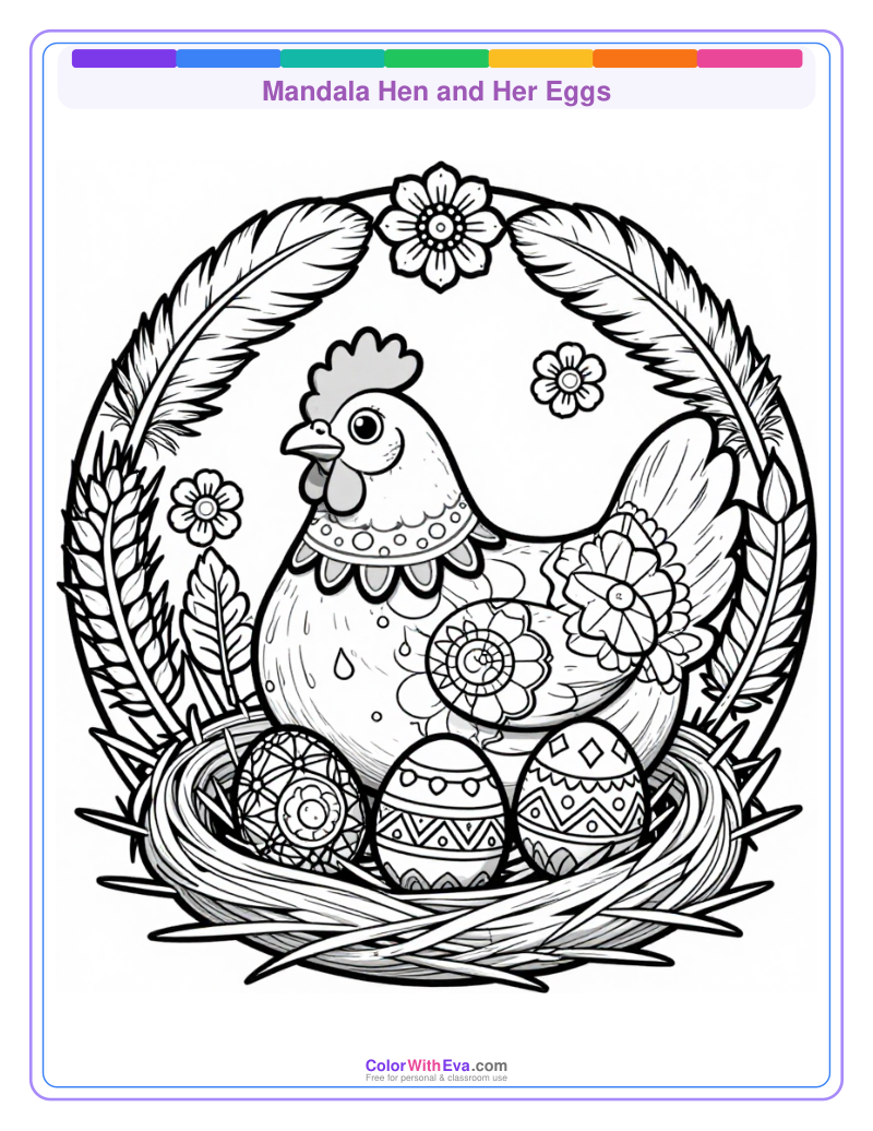 Mandala Hen and Her Eggs thumbnail