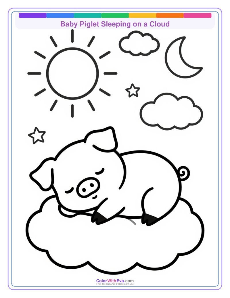 Baby Piglet Sleeping on a Cloud thumbnail