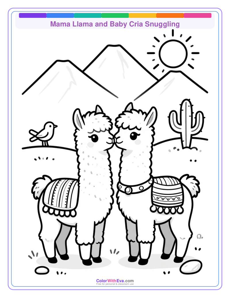 Mama Llama and Baby Cria Snuggling thumbnail