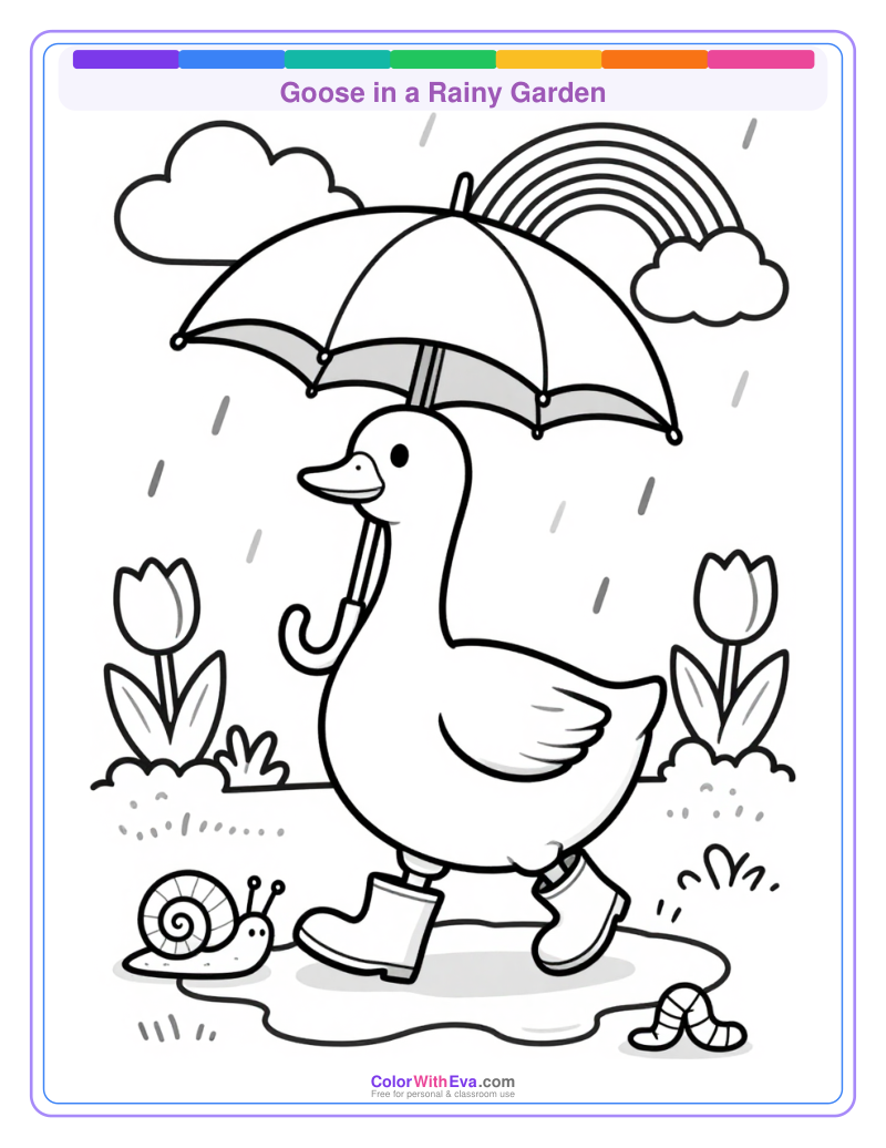 Goose in a Rainy Garden thumbnail
