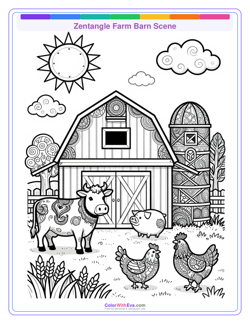 Zentangle Farm Barn Scene thumbnail