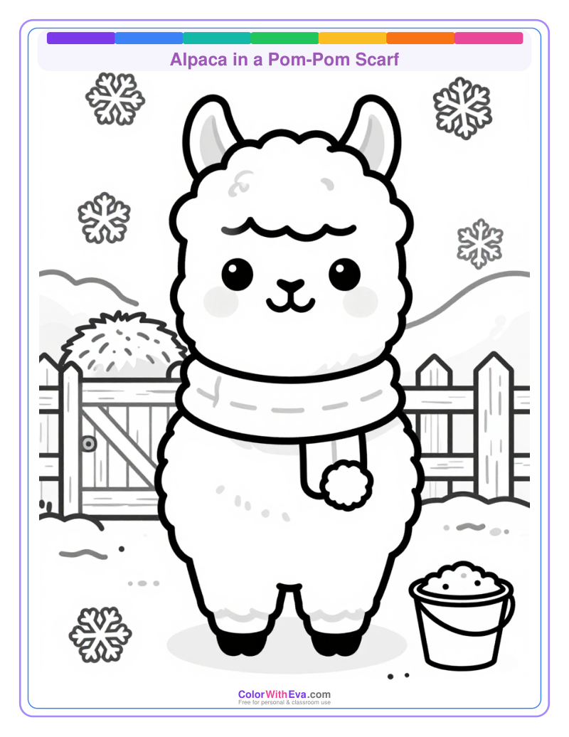 Alpaca in a Pom-Pom Scarf preview