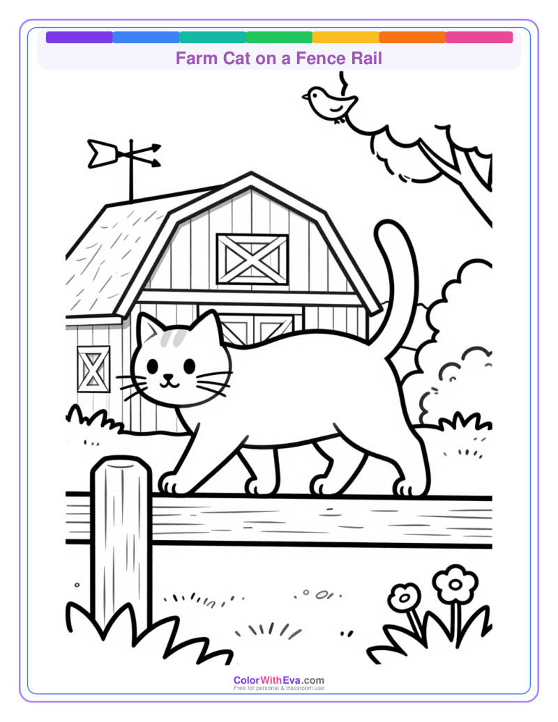 Farm Cat on a Fence Rail preview