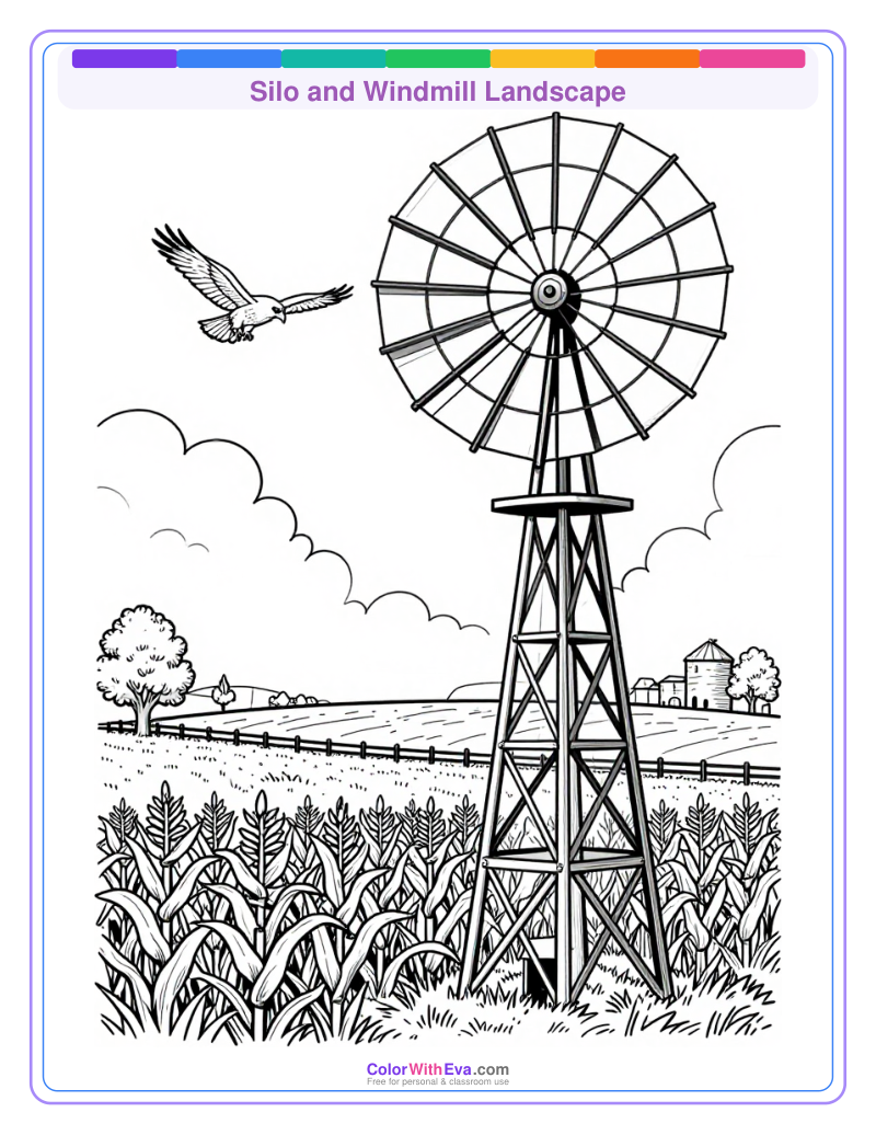 Silo and Windmill Landscape preview