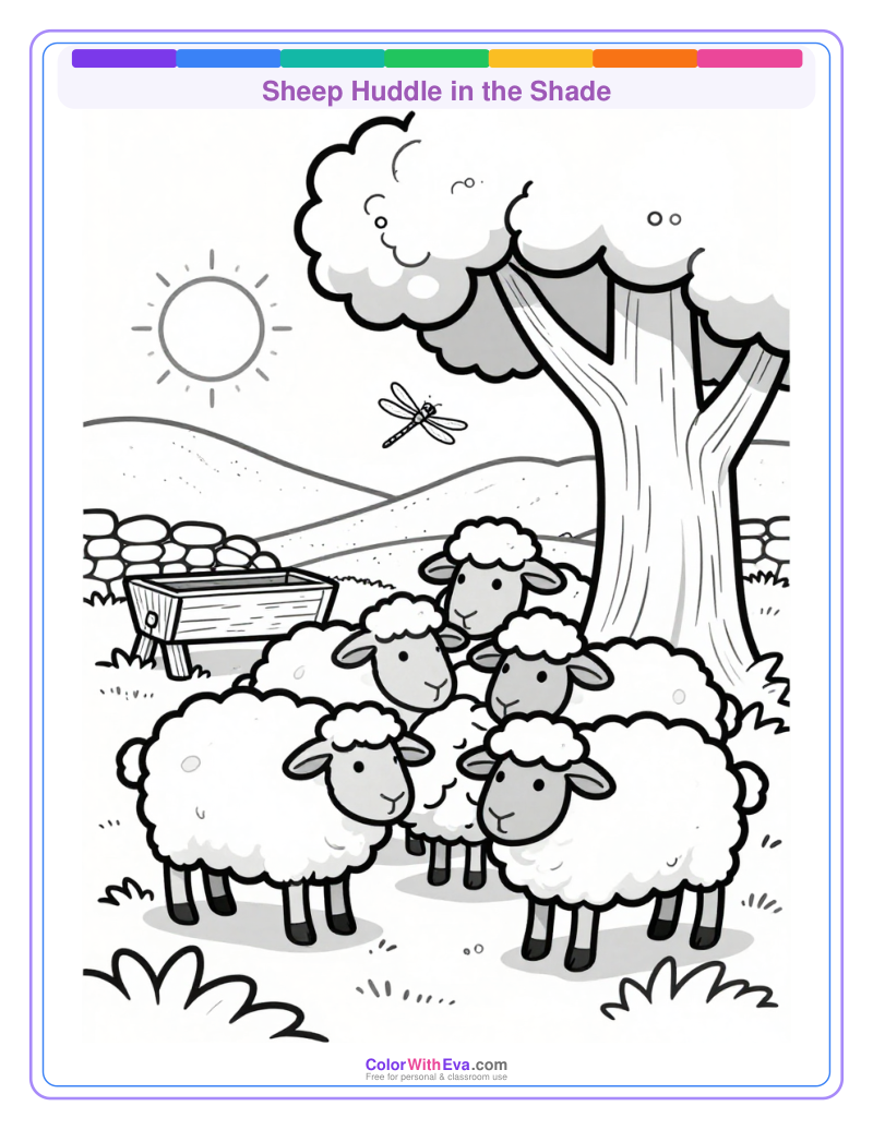 Sheep Huddle in the Shade preview