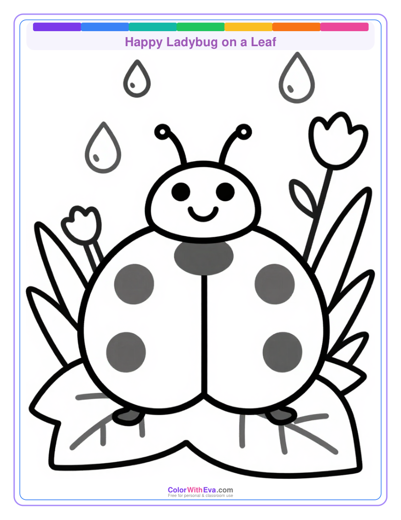 Happy Ladybug on a Leaf preview