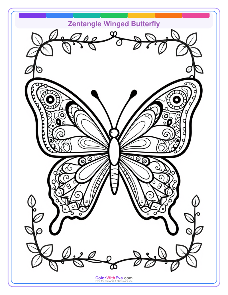 Zentangle Winged Butterfly preview