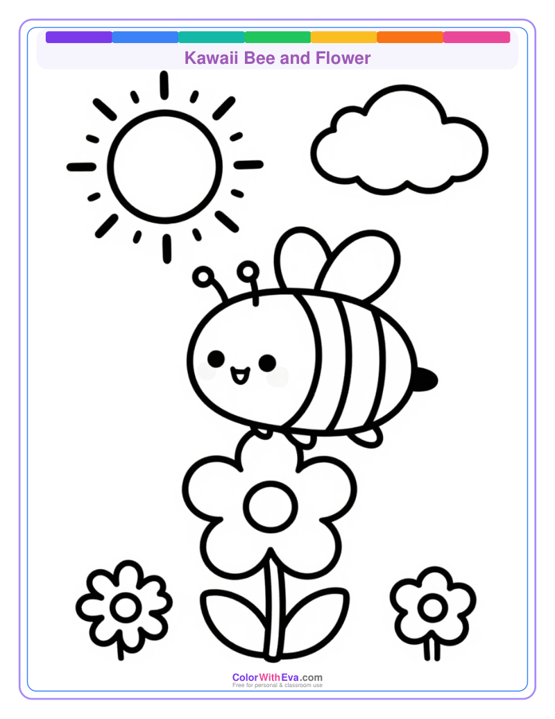 Kawaii Bee and Flower preview