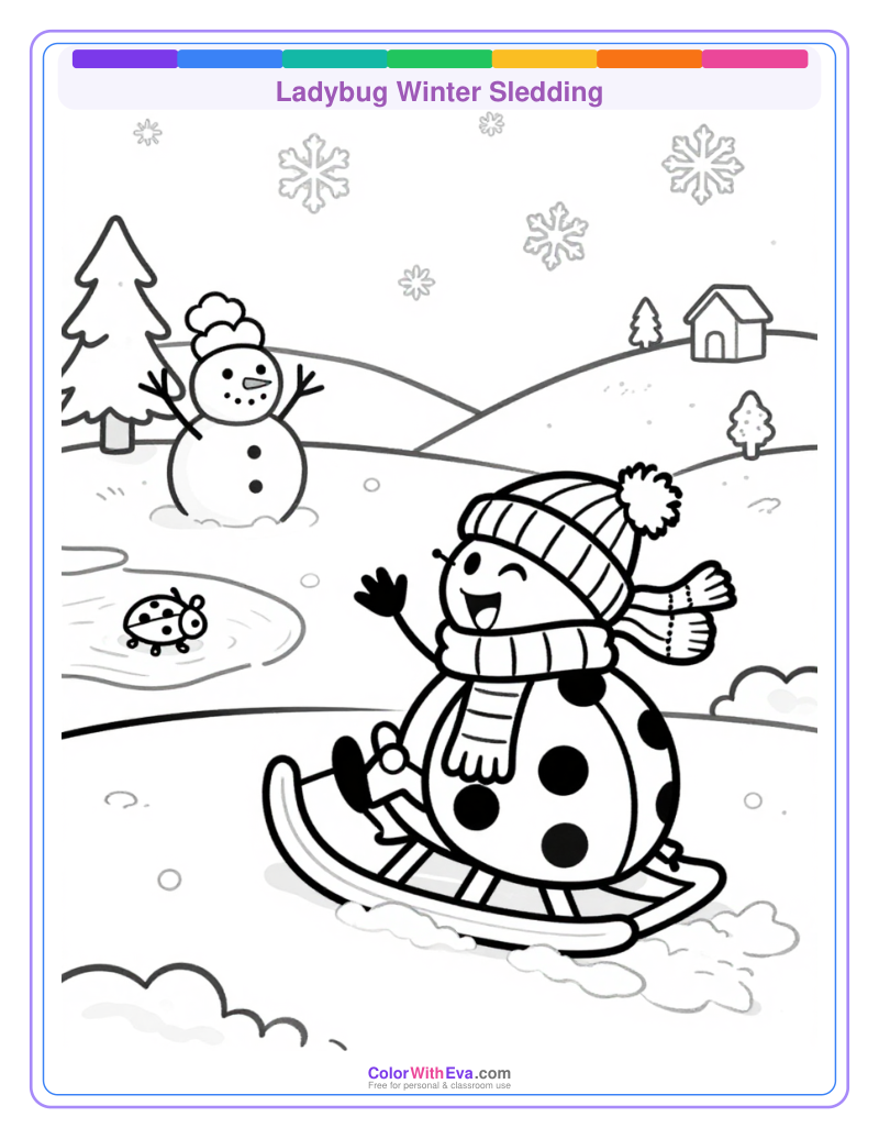 Ladybug Winter Sledding thumbnail