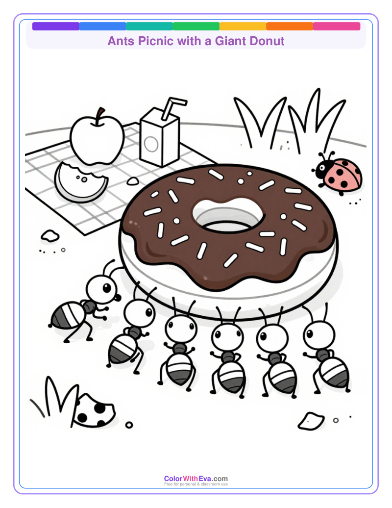 Ants Picnic with a Giant Donut thumbnail