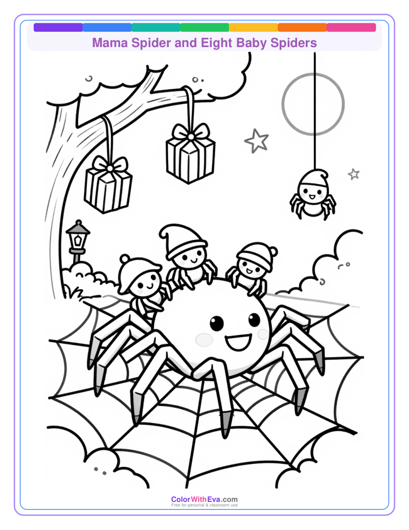 Mama Spider and Eight Baby Spiders thumbnail