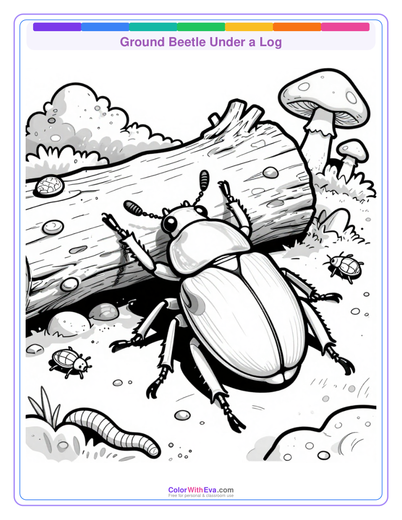 Ground Beetle Under a Log preview