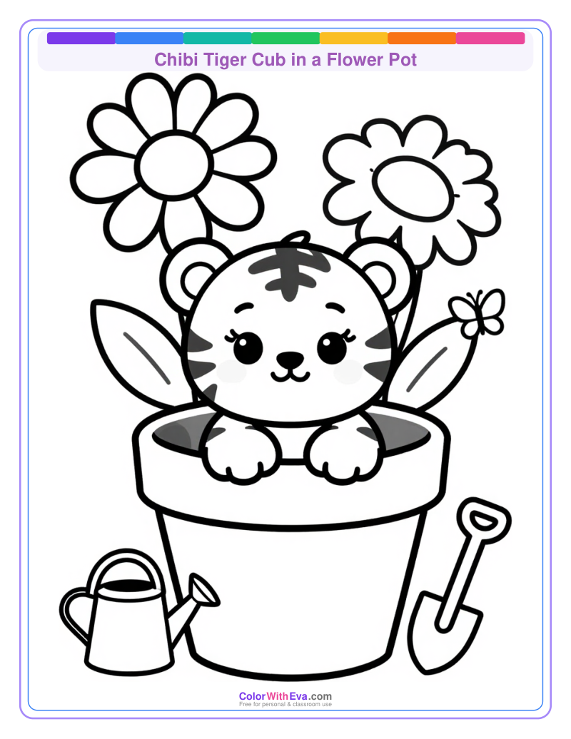 Chibi Tiger Cub in a Flower Pot thumbnail