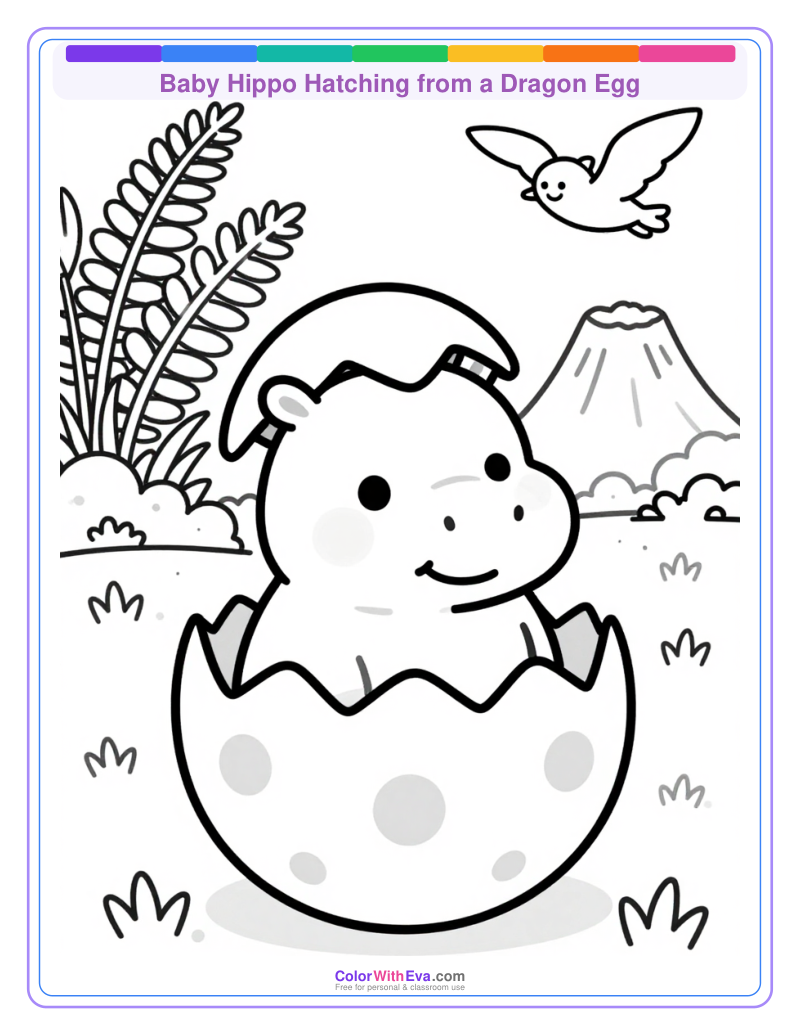 Baby Hippo Hatching from a Dragon Egg thumbnail