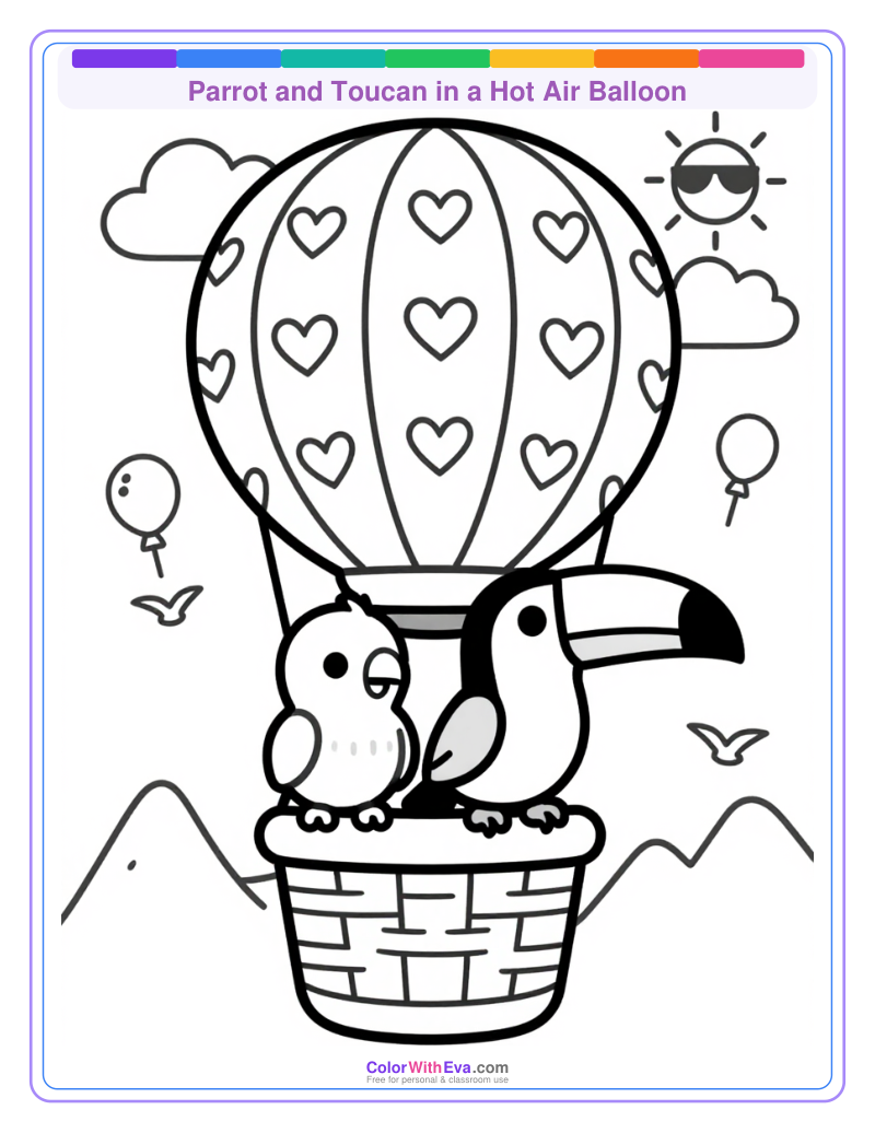 Parrot and Toucan in a Hot Air Balloon thumbnail