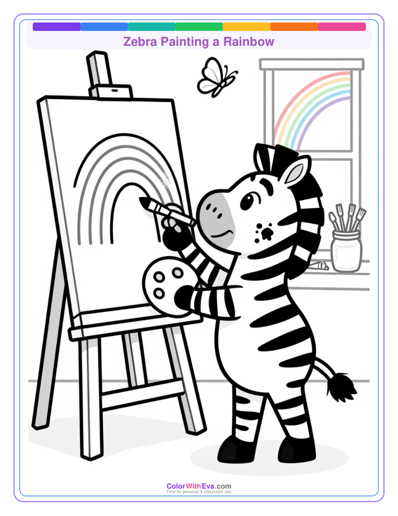 Zebra Painting a Rainbow thumbnail