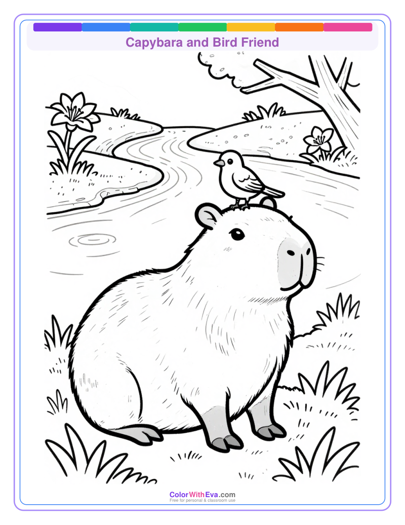 Capybara and Bird Friend preview