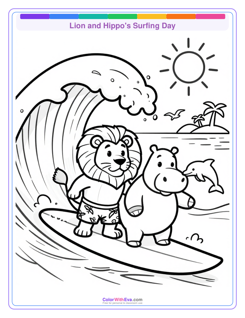 Lion and Hippo's Surfing Day thumbnail